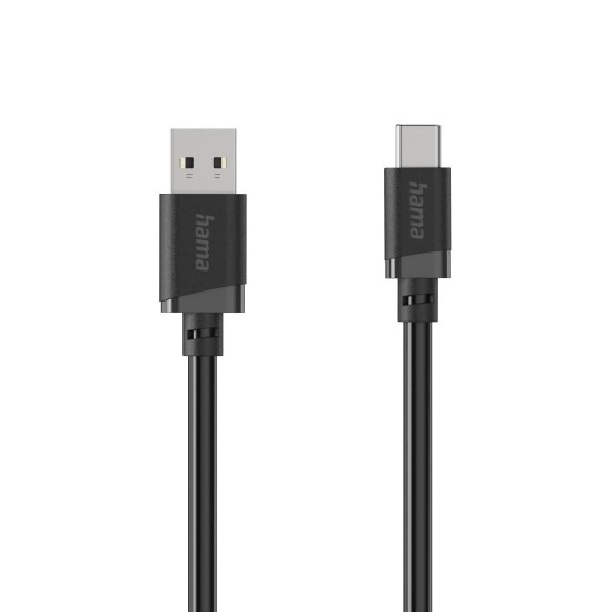 HAMA Кабел USB-A - USB-C, 2 м, черен HAMA Кабел USB-A - USB-C, 2 м, черен