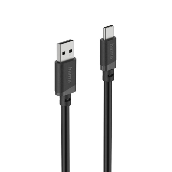 HAMA Кабел USB-A - USB-C, 2 м, черен HAMA Кабел USB-A - USB-C, 2 м, черен