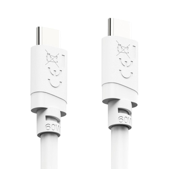 HAMA Кабел USB-C - USB-C, 60W, 2 м, бял HAMA Кабел USB-C - USB-C, 60W, 2 м, бял
