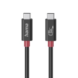 HAMA Кабел USB-C еMarker, USB 4 Gen 4, 80 Gbit/s, 1 м, 5 A, 240 W ,черен