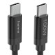 Hama Кабел за зареждане, "Fabric", USB-C - USB-C, 100 W, 3 m, Nylon, black