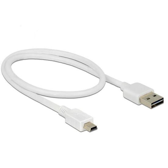 Кабел DeLock EASY, USB 2.0 Type-A мъжко > USB 2.0 Type Mini-B мъжко 0.5 m