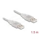 Кабел Delock USB-A мъжко - USB-A мъжко 1.5 m, прозрачен Кабел Delock USB-A мъжко - USB-A мъжко 1.5 m, прозрачен