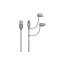 Кабел Skross 3 в 1, USB-A - USB-C/ Lightning/ Micro USB , Метална оплетка, 1.2 м