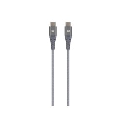 Кабел Skross, USB-C - USB-C, Метална оплетка, 2.0 м, Сив
