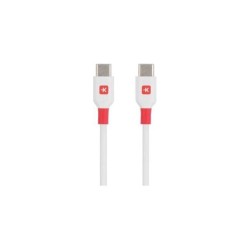 Кабел Skross, USB-C - USB-C мъжко, USB 2.0, 1.2м, Бял