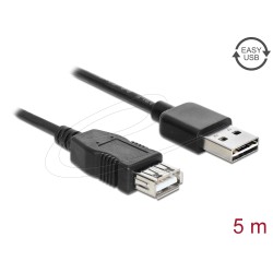 Кабел удължителен  USB-A 2.0 мъжко reversible към USB-A 2.0 женско , 5m