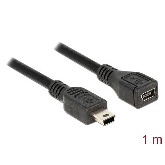 Удължителен кабел DeLock, USB-B женско - USB-B мъжко, USB 2.0, 1 м