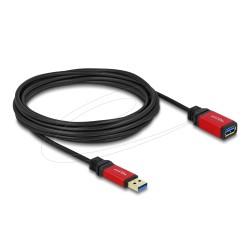 Удължителен кабел Delock USB-A мъжко - USB-А женско, 5 м, Екраниран, Черен Удължителен кабел Delock USB-A мъжко - USB-А женско, 5 м, Екраниран, Черен