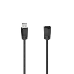 Удължителен кабел HAMA, USB-A женско - USB-A мъжко, 1.5 м, 480 Mbit/s, Черен , 0.75м