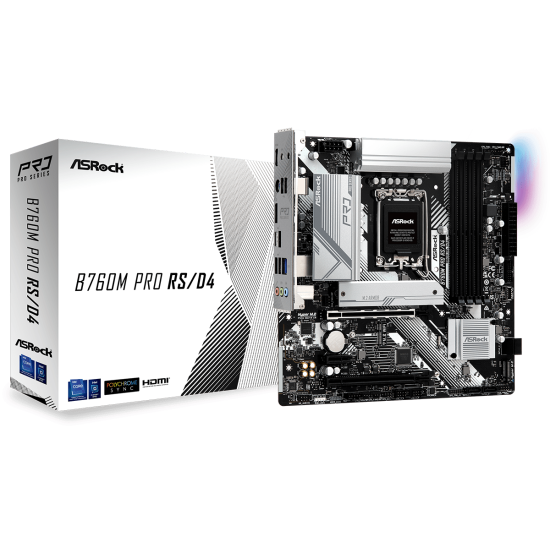 Дънна платка ASRock B760M Pro RS/D4, LGA1700, ATX