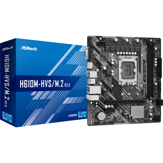 Дънна платка ASRock H610M-HVS/M.2 R2.0, LGA1700, DDR4, mATX