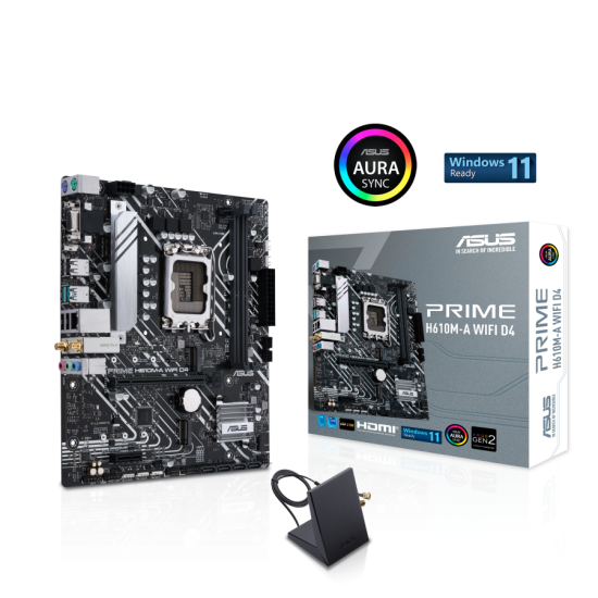 Дънна платка ASUS PRIME H610M-A WIFI D4, LGA 1700 mATX