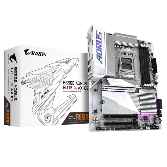 Дънна платка GIGABYTE B650E AORUS ELITE X ICE, Socket AM5, WiFi 6E, DDR5