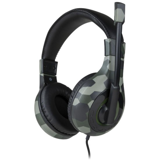 Геймърски слушалки Nacon Bigben Stereo Gaming Headset V1, Микрофон, Камуфлажно зелено