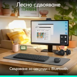 Безжичен комплект Logitech MK250 Graphite - Кирилизирана Безжичен комплект Logitech MK250 Graphite - Кирилизирана
