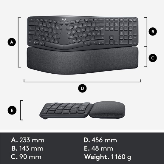 Безжична клавиатура Logitech ERGO K860