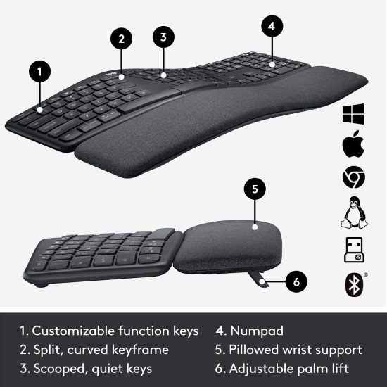 Безжична клавиатура Logitech ERGO K860