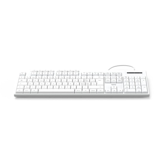 HAMA Жична клавиатура "CK-200", USB-A,USB-C, 8 мултимедийни клавиша, кирилизирана, бяла