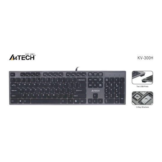 Клавиатура A4tech KV-300H, 2 х USB порт