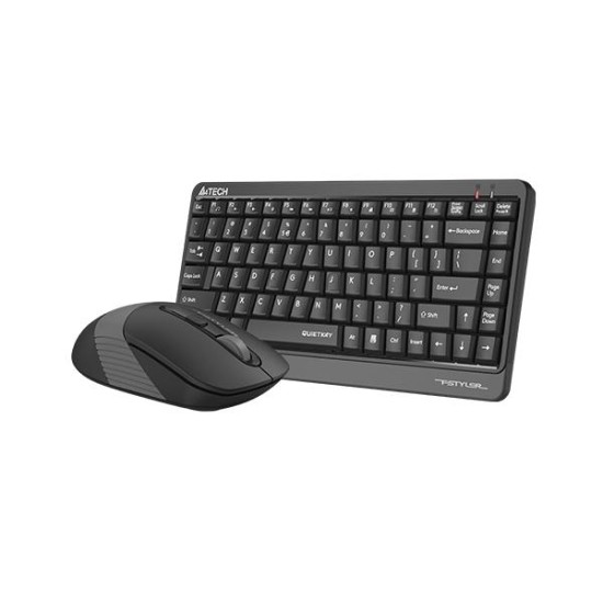 Комплект клавиатура и мишка A4TECH Fstyler FGS1110Q, Безжичен, Сива,безшумен