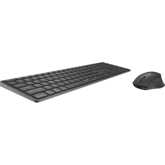 Комплект клавиатура и мишка RAPOO 9800M, Multi mode, Bluetooth, 2.4Ghz, Безжичен, Черен