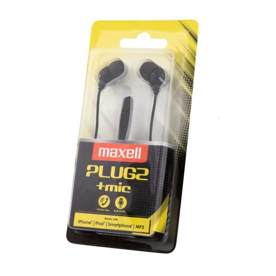Слушалки с микрофон MAXELL PLUGZ черна Слушалки с микрофон MAXELL PLUGZ черна