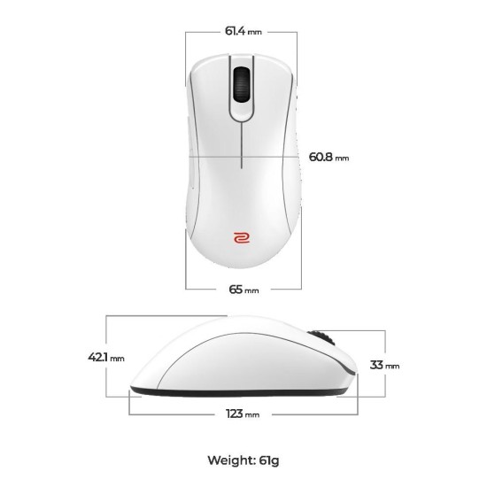 Геймърска безжична мишка ZOWIE EC2-DW 4K, Бяла Геймърска безжична мишка ZOWIE EC2-DW 4K, Бяла
