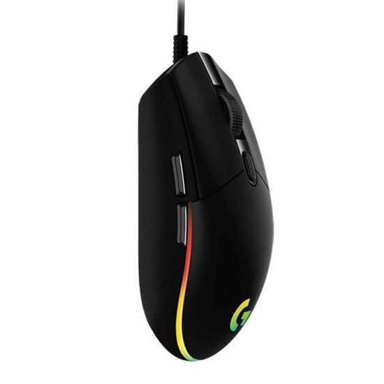 Геймърска мишка Logitech G203, Оптична (8000 dpi), USB, RGB, Черна