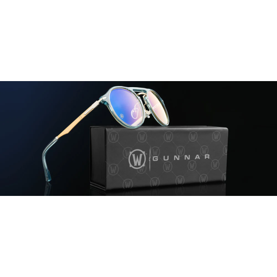 Комплект гейминг очила с калъф GUNNAR x World of Warcraft Alliance Edition Blue Crystal - Amber