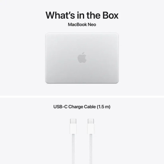 Лаптоп Apple MacBook Neo 13 2026 - 13" 2408 x 1506, A18 Pro, 8GB LPDDR5X, 256GB SSD, Silver Лаптоп Apple MacBook Neo 13 2026 - 13" 2408 x 1506, A18 Pro, 8GB LPDDR5X, 256GB SSD, Silver
