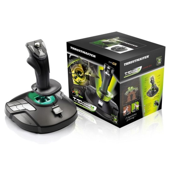 Жичен джойстик,  авиосимулатор Thrustmaster T-16000M  за PC, Черен