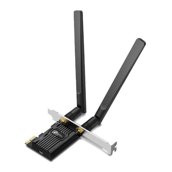 Безжичен адаптер TP-LINK Archer TX20E, PCIe, 1800Mbps, Wireless AX, 2.4GHz /5GHz, BT 5.2, 2x външни антени Безжичен адаптер TP-LINK Archer TX20E, PCIe, 1800Mbps, Wireless AX, 2.4GHz /5GHz, BT 5.2, 2x външни антени