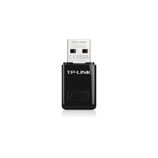 Безжичен адаптер TP-LINK TL-WN823N, 300 Mbps, USB, Вградена антена