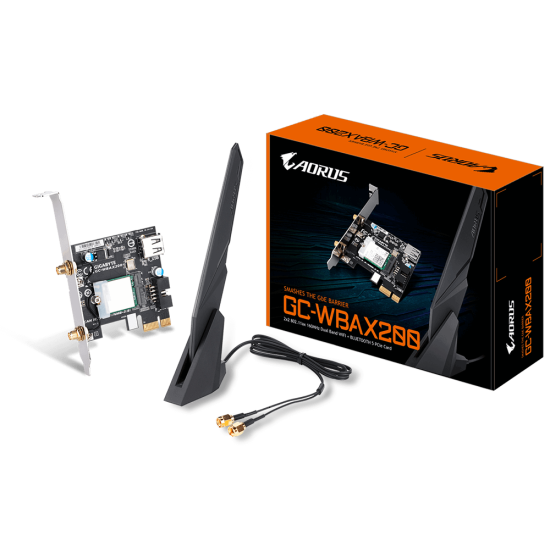 Безжична карта GIGABYTE AORUS X200 Intel® WIFI 6 2x2 802.11ax, Bluetooth 5.0