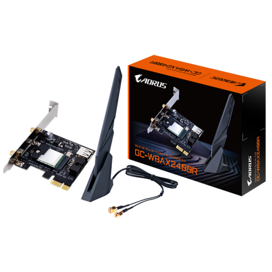 Безжична карта GIGABYTE GC-WBAX2400R RTL8852CE WIFI 6E 2x2 802.11ax, Bluetooth 5.3