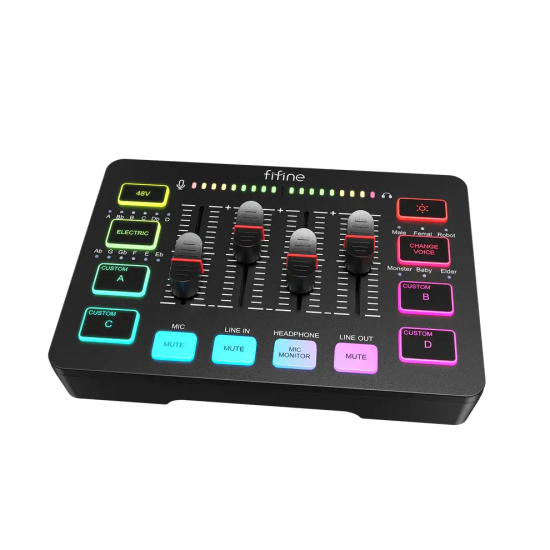 Аудио Миксер FIFINE SC3 RGB Audio Interface - Black