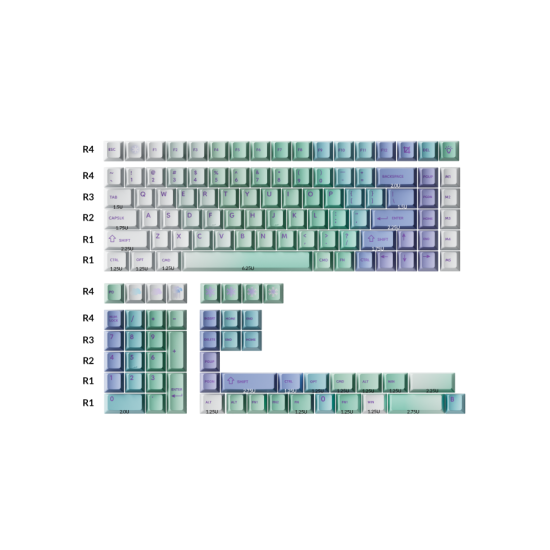 Капачки за механична клавиатура Keychron Cherry Profile Dye-Sub PBT Full Keycap Set - Cloud and Snow