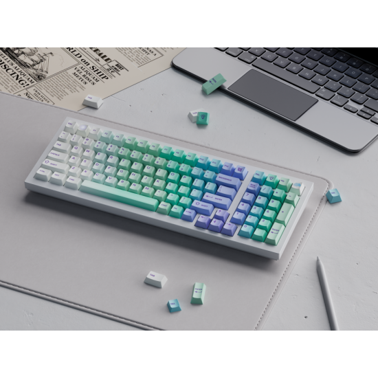 Капачки за механична клавиатура Keychron Cherry Profile Dye-Sub PBT Full Keycap Set - Cloud and Snow