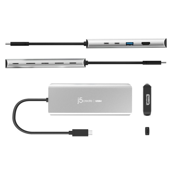 5-портов хъб j5create JCD401 USB4 Dual 4K Multi-port USB-C, 4K HDMI