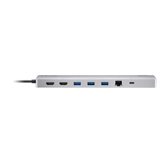 ATEN Докинг 11-in-1 USB-C Multiport Dock + Power Pass-Through, 2 x HDMI, LAN,3.5mm, USB-C, SD Card , microSD, 3 x USB 3.2 ATEN Докинг 11-in-1 USB-C Multiport Dock + Power Pass-Through, 2 x HDMI, LAN,3.5mm, USB-C, SD Card , microSD, 3 x USB 3.2