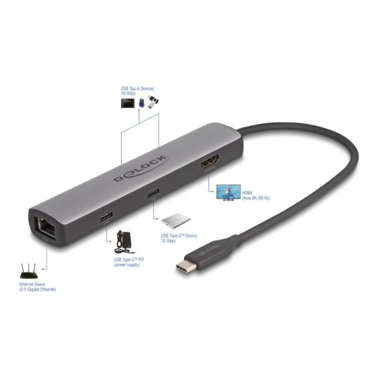 Докинг станция Delock USB 40 Gbps USB Type-C
