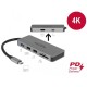 Докинг станция Delock, USB-A, USB-C, HDMI, SD, Micro SD, PD, 4K, Подсветка, Сива