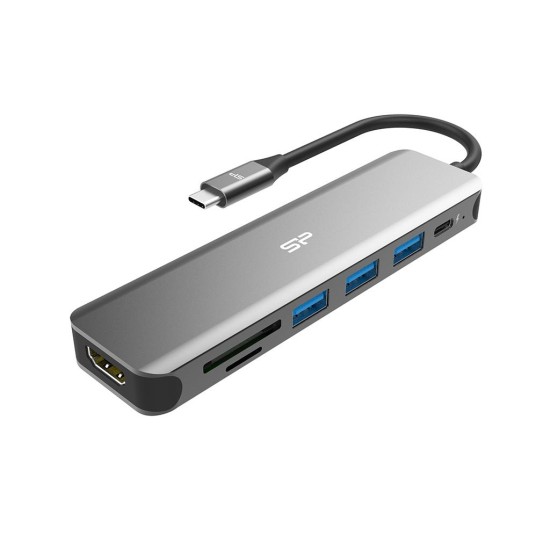 Докинг станция Silicon Power Boost SU20, 7 в 1, USB-C