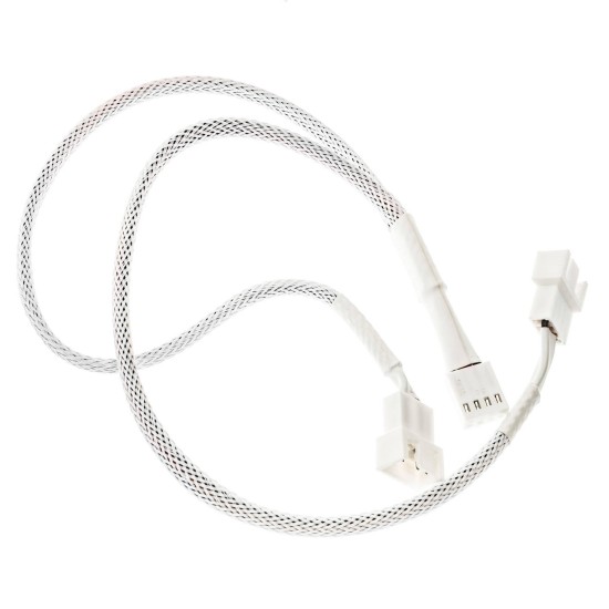 Кабел Kolink PWM 1-2 Сплитер - 35 cm, оплетен, Бял