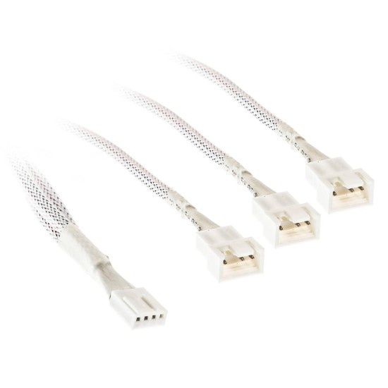 Кабел Kolink PWM 1-3 Сплитер - 35 cm, оплетен, Бял Кабел Kolink PWM 1-3 Сплитер - 35 cm, оплетен, Бял