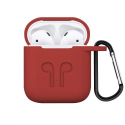 Силиконов калъф за AirPods 1 и 2 - червен  