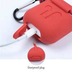 Силиконов калъф за AirPods 1 и 2 - червен  