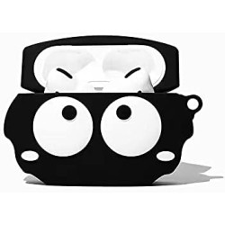 Силиконов черен калъф Две очи за AirPods Pro