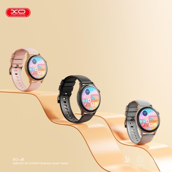 XO Смарт часовник J6 Amoled - розов, черен, сив